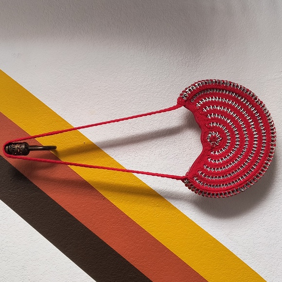 Handmade bag with crochet weaving technique.   New - Picture 2 of 11